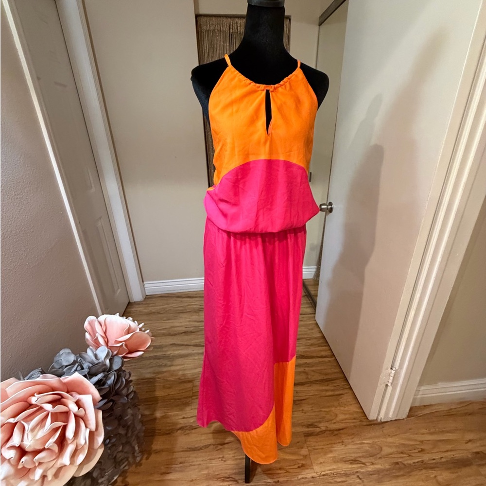 Arden B Pink and Orange Maxi Dress